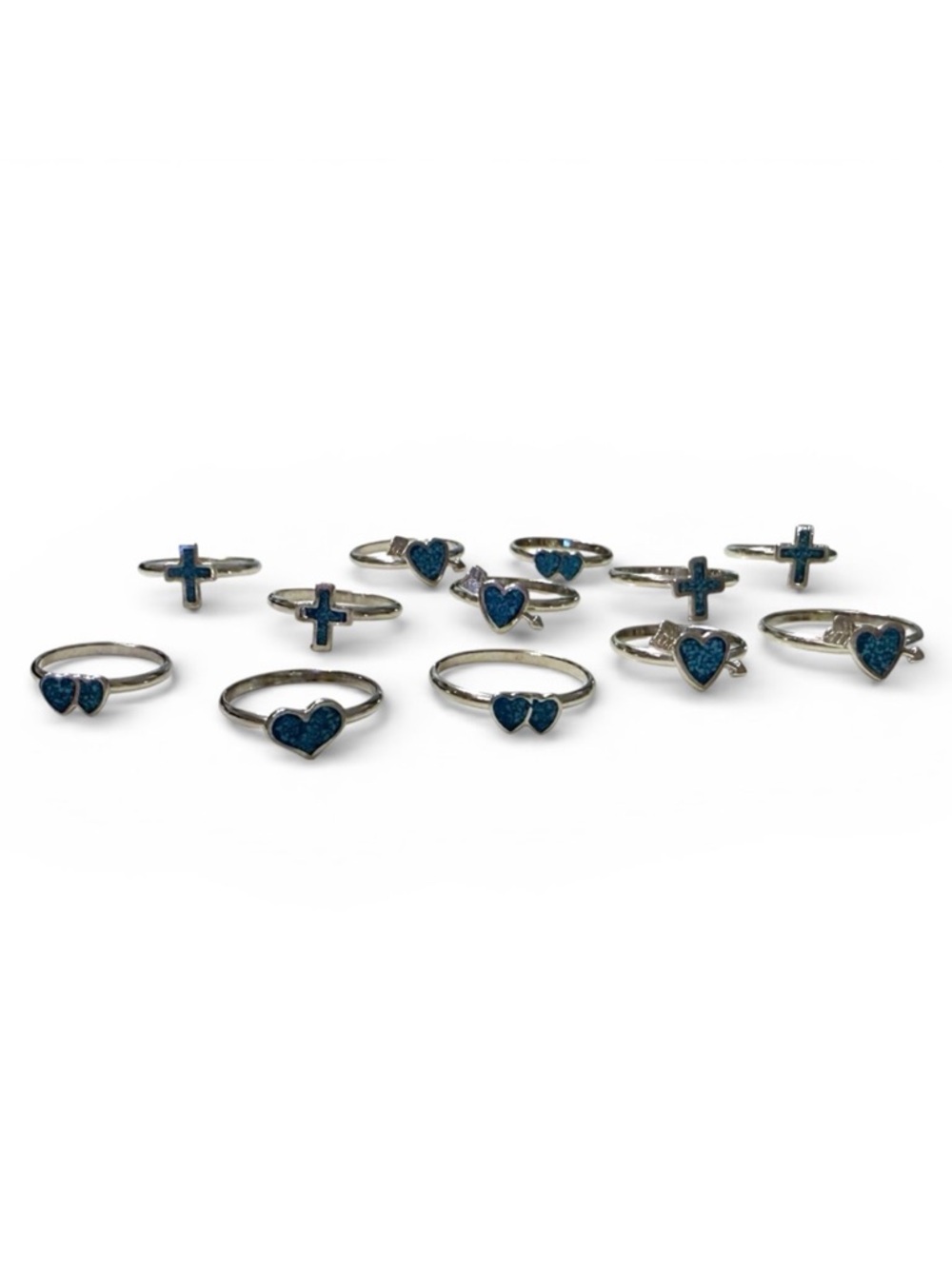 Vintage Silver & Turquoise 12 Assorted Rings